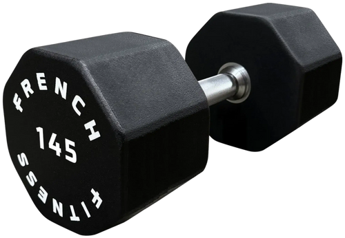 French Fitness Urethane 8 Sided Hex Dumbbell 145 lbs - Single