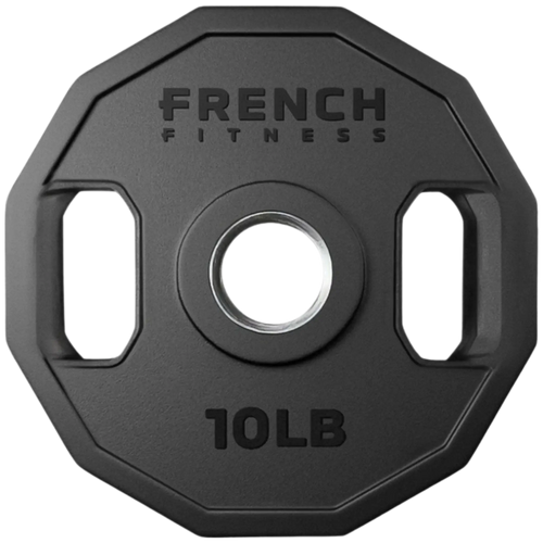 French Fitness Urethane Olympic Weight Plate V2 10 lbs Black