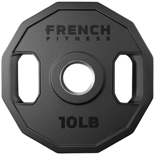 French Fitness Urethane Olympic Weight Plate V2 10 lbs Black