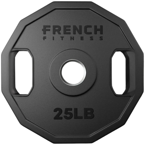 French Fitness Urethane Olympic Weight Plate V2 25 lbs Black