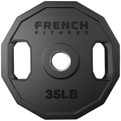 French Fitness Urethane Olympic Weight Plate V2 35 lbs Black