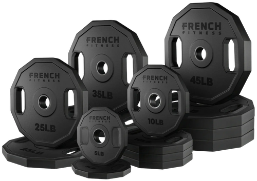French Fitness Urethane Olympic Weight Plate V2 Set 350 lbs
