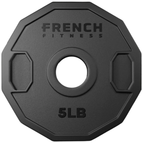 French Fitness Urethane Olympic Weight Plate V2 5 lbs Black