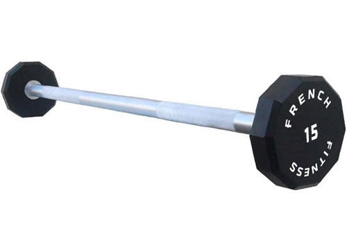 French Fitness Straight Urethane Barbell 15 lbs - Single
