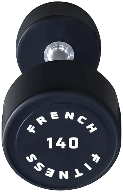French Fitness Urethane Round Pro Style Dumbbell 140 lbs - Single