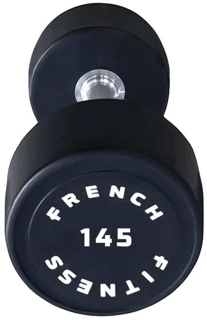 French Fitness Urethane Round Pro Style Dumbbell 145 lbs - Single