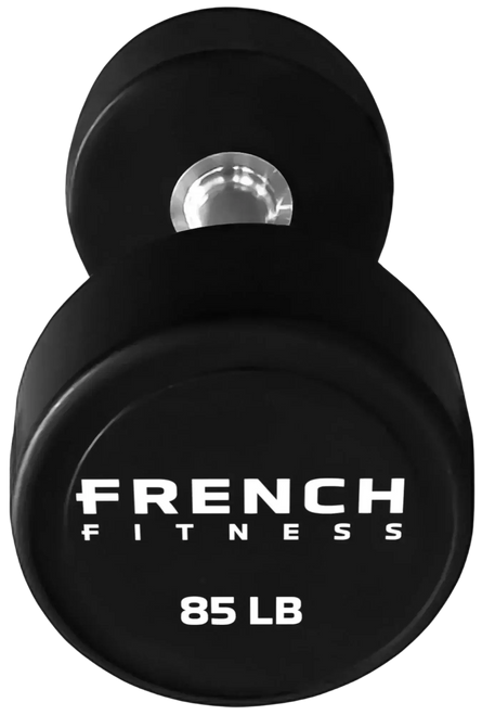 French Fitness Urethane Round Pro Style Dumbbell V2 85 lbs - Single