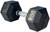 French Fitness Rubber Coated Hex Dumbbell Set 5-75 lbs