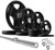French Fitness Rubber Grip Weight Plate Set w/7 ft Olympic Bar 235 lbs + Bench