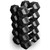 French Fitness Rubber Hex Dumbbell Set 5-100 lbs w/(2) 3 Tier Dumbbell Racks