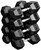 French Fitness Rubber Coated Hex Dumbbell Set 5-70 lbs w/Rack