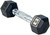 French Fitness Rubber Coated Hex Dumbbell Set 5-50 lbs