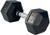 French Fitness Rubber Coated Hex Dumbbell Set 5-50 lbs