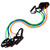 French Fitness Resistance Band Set of 5 w/Handles