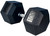 French Fitness Rubber Coated Hex Dumbbell 100 lbs - Single