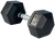 French Fitness Rubber Coated Hex Dumbbell 40 lbs - Single