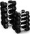 French Fitness Rubber Hex Dumbbell Set 5 to 50 lbs. w/Rack