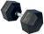 French Fitness Rubber Coated Hex Dumbbell 75 lbs - Single