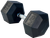 French Fitness Rubber Coated Hex Dumbbell 75 lbs - Single