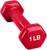 French Fitness Colorful Hex Vinyl Dumbbell 1 lb - Single