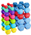 French Fitness Colorful Hex Vinyl Dumbbell Set of 1 to 15 lbs