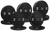 French Fitness Olympic Black Bumper Plate Set 260 lbs - Blank