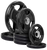 French Fitness Rubber Grip Olympic Weight Plate Set 100 lbs