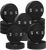 French Fitness Olympic Black Bumper Plate Set 680 lbs - Blank