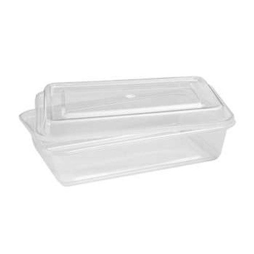 Café Express 34-oz Rectangular Containers with Lids Pack of 50