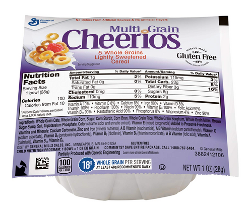 Multigrain Cheerios Cereal Cup, Gluten Free Cereal, 96x28gr
