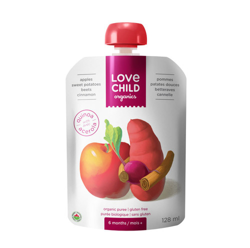 LC Organics Apples, Sweet Potatoes, Beets & Cinnamon 128mL