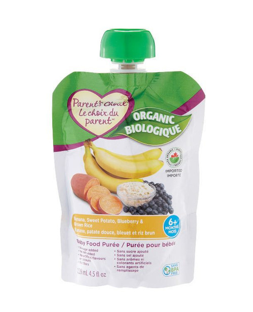 PC Organic Banana, Sweet Potato, Blueberry & Brown Rice  128mL