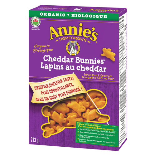 Organic Annie's Homegrown Cheddar Bunnies Baked Snack Crackers 213g