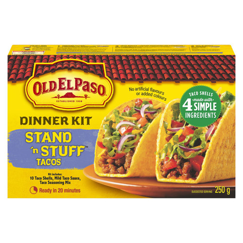 Old El Paso Stand Nstuff Taco Dinner Kit 250g Majestic Food Service 4467