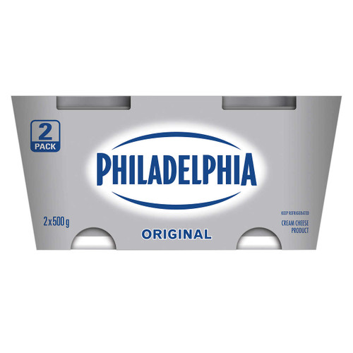 Philadelphia Cream Cheese Tub 2x500g