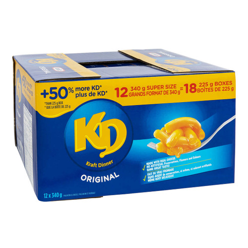 Kraft Dinner Original Macaroni & Cheese 12x340g