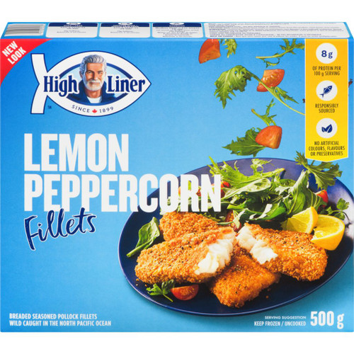 High Liner Lemon Peppercorn Fillets, Breaded Seasoned Pollock 500g