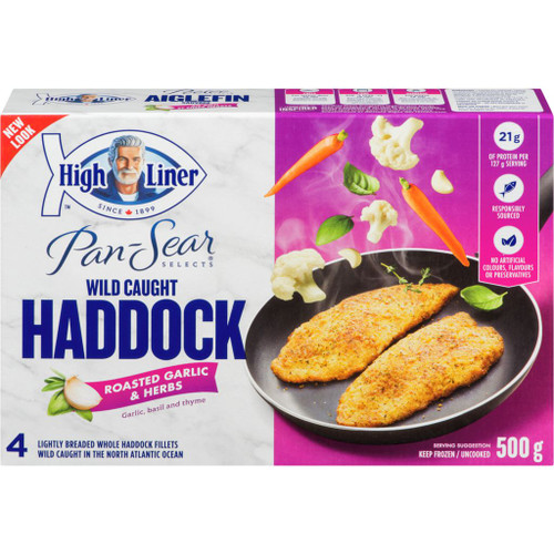 High Liner Pan Sear Selects, Haddock Roasted Garlic 500g