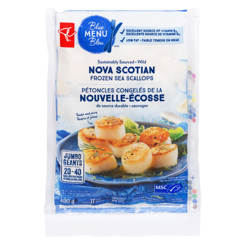 PC Blue Menu Wild Nova Scotian Sea Scallops, Frozen 400g