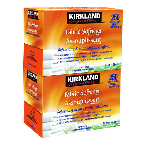 Kirkland Signature Fabric Softener Sheets
2 packs of 250