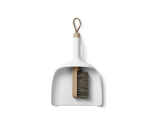 modern broom and dustpan