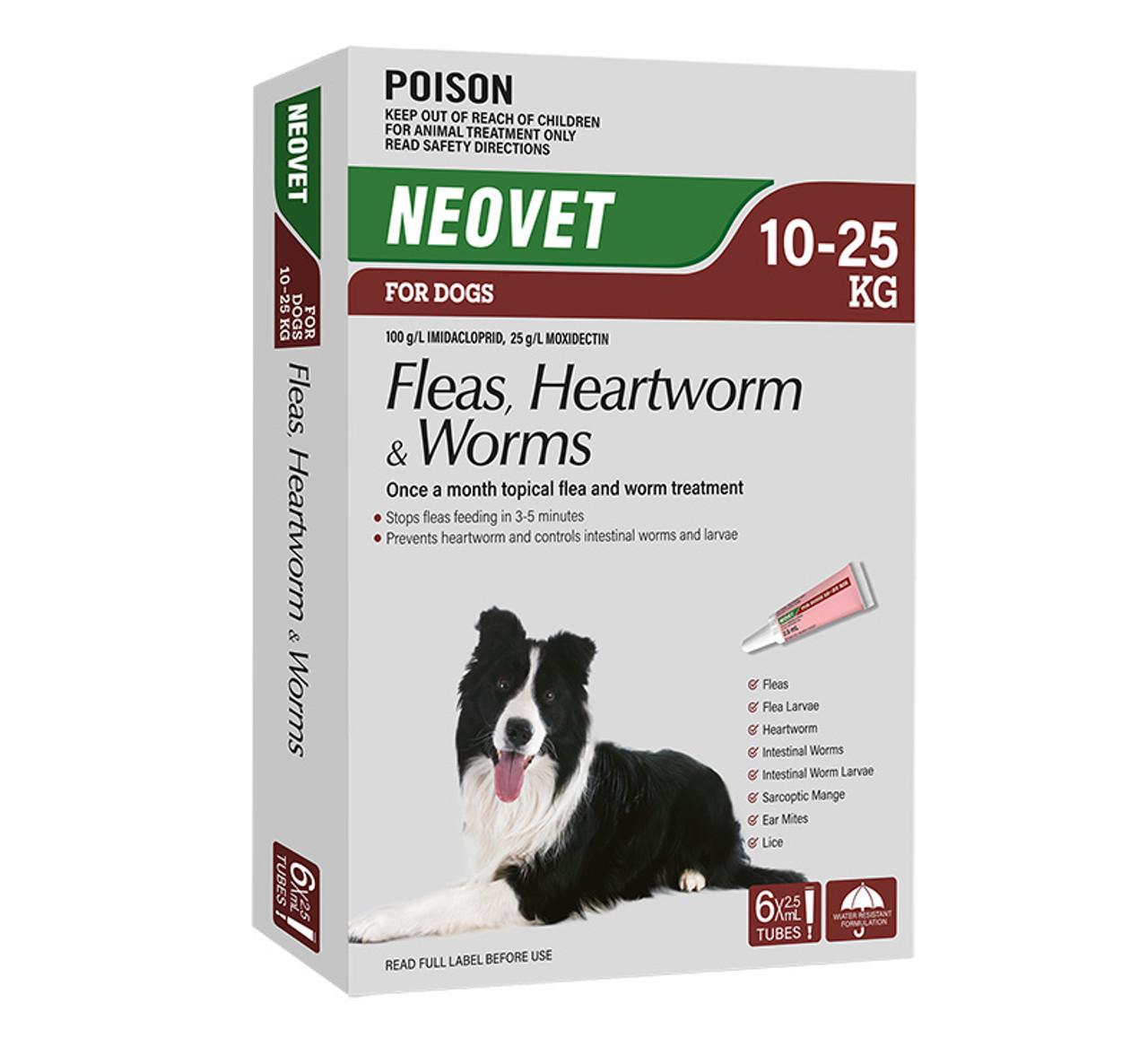 Neovet for Dogs 10-25kg (21-55 lbs) (Generic Advocate) - 6 Pack