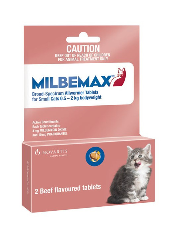 MILBEMAX for Small Cats up to 4.4 lbs (0.5-2 kgs) - 2 Pack - Pink