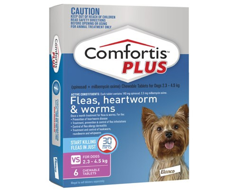 Comfortis PLUS (Panoramis) for Dogs 2.3-4.5 kgs - Pink - 12 Pack