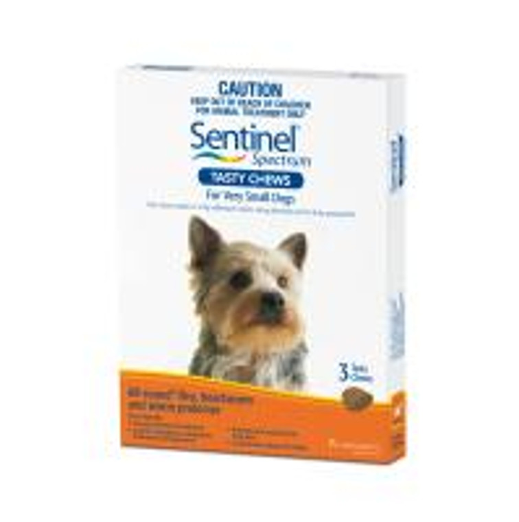 Sentinel Spectrum for Very Small Dogs 2-11 lbs (up to 4 kgs) - Orange - 6 Pack