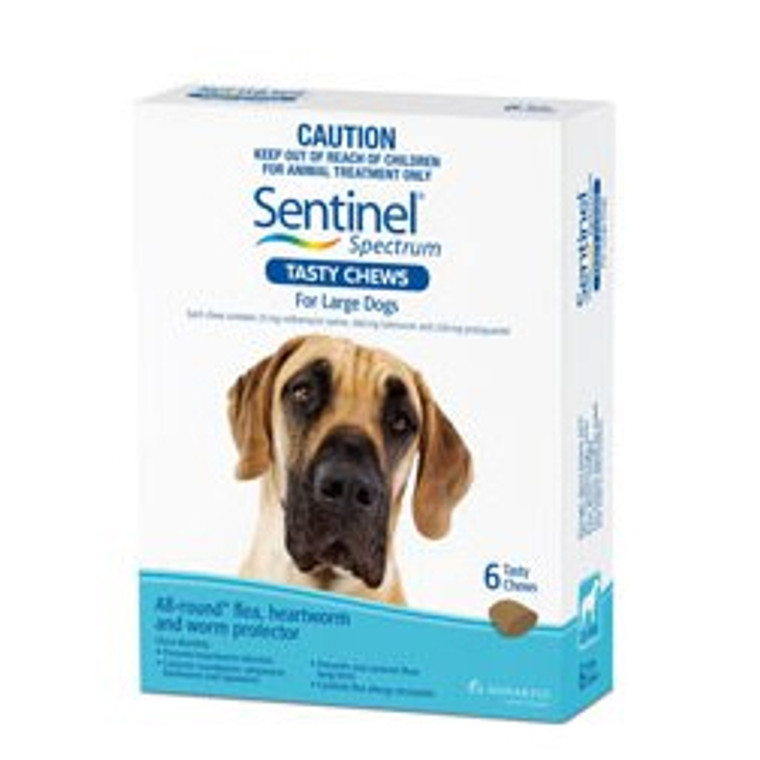 Sentinel Spectrum for Large Dogs 51-100 lbs (22-45 kgs) - White - 3 Pack