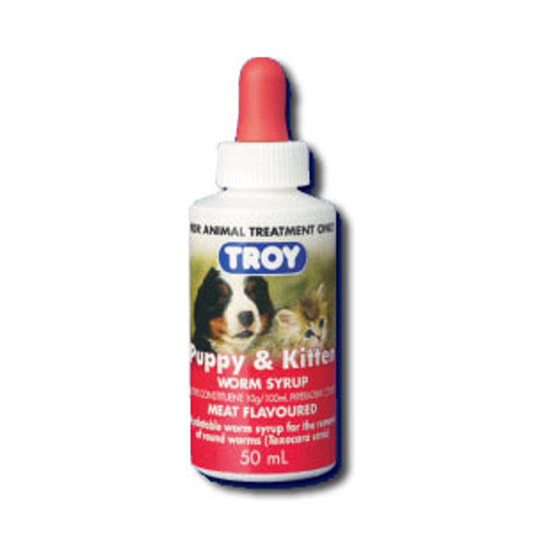 Troy Puppy & Kitten Meat Flavored Worm Syrup - 1.7oz (50ml)