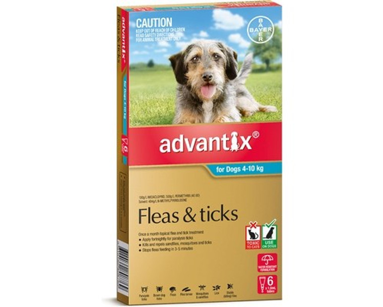 Advantix for Dogs 4-10 kgs (11-20 lbs) - Teal - 12 Pack