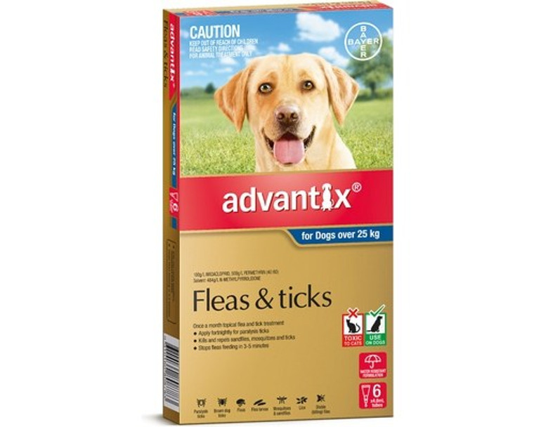 Advantix for Dogs over 25 kgs (over 55 lbs) - Blue - 6 Pack