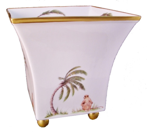 Small Ballfooted Square Cachepot Small Ballfooted Square Cachepot